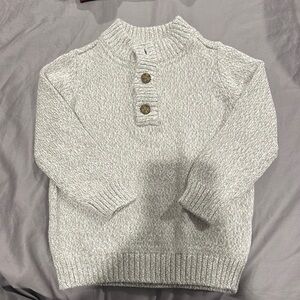 Cozy Gray Knit Sweater with Button Detail